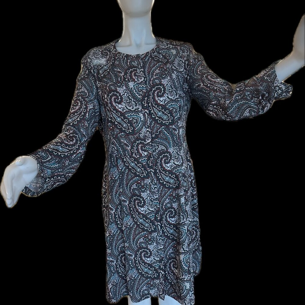 paisley button up dress